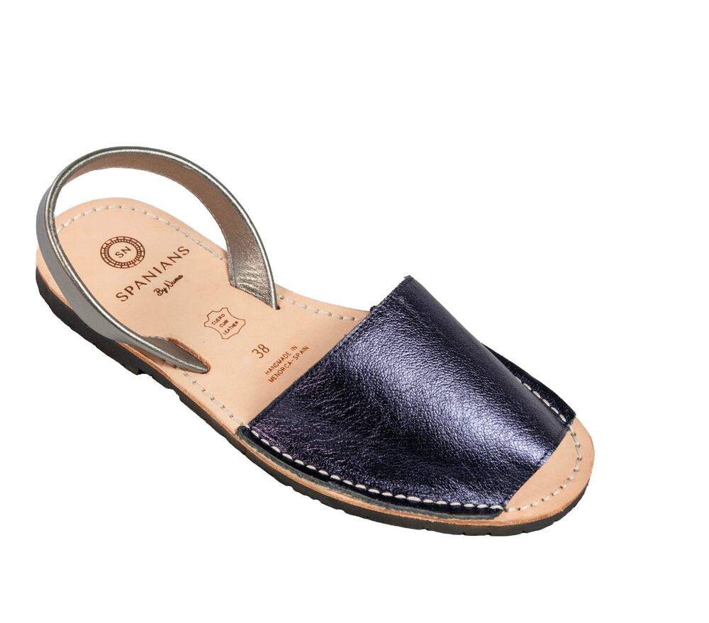 NARROW - Leather Navy Sandals| Traditional Craftsmanship | Handmade in Spain